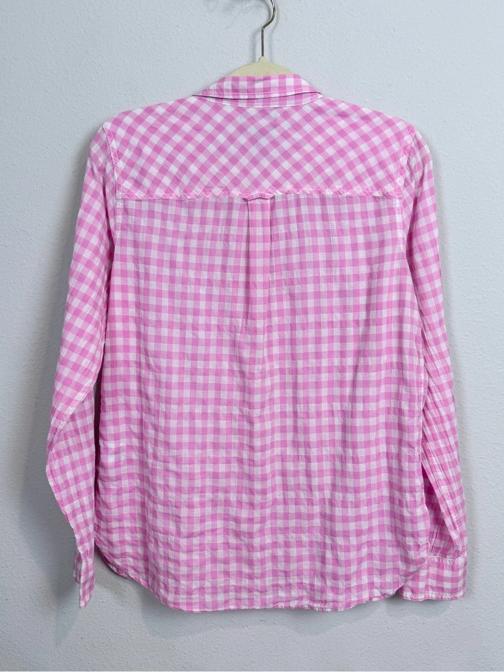 J. Crew Pink Gingham Button-Down Shirt 10